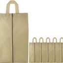 6pcs Portable Shoe Organizer, Travel Pouches with Zipper, Golf Shoe Bags, Clothes Bags, Soccer Cleats Bag Shoe Pouch for Gym, Waterproof, Odor-Resistant (Khaki)