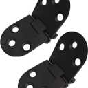 QCAA Solid Brass Table Folding Flip Top Hinge, 2-3/4"x1-3/16, Matte Black, 2 Pack, Made in Taiwan