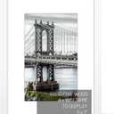 8x10 Solid Wood Picture Frames with Mat or without Mat - 5x7 & 8x10 Sizes - Wall Mount or Table Top (White)