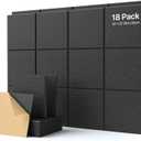18 Pack Soundproof Wall Panels Self-Adhesive, Square Sound Proof Foam Panels for Wall, High Density Acoustic Panels, Acoustic Foam Panels for Home Office, Recording Studio 12" X 12" X 0.4" Black