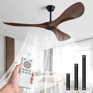 60 in Ceiling Fan of 7400+CFM High Airflow with Mute Remote Control,Ceiling Fan no light for Indoor/Outdoor Patios.6 Speed Noiseless Reversible DC Motor,Easy to Install with Timer for Living Room