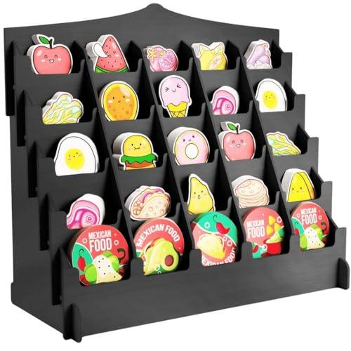 HOTCAN Sticker Display Stand with Curved Pockets for Big 4'' Stickers- Brochure Holder with Customizable Space - On the Go Display Stands for Vendor Events - Ideal for Small Business Vendors (Black, Large) HOTCAN Sticker Display Stand with Curved Pockets for Big 4'' Stickers- Brochure Holder with Customizable Space - On the Go Display Stands for Vendor Events - Ideal for Small Business Vendors (Black, Large)