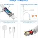 Upgraded Apple Watch Charger, 2 in 1 USB C Magnetic iWatch Charger Cord Fast Charging Lightning Cable 6FT with Type C Wall Plug Block for Apple Watch Series 10/Ultra/9/8/7/6/SE/5/4, iPhone 14/13/12/11