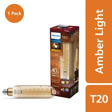 Philips 7.5-Watt (40-Watt) T20 LED Dimmable Vintage - Amber Light (2000K)