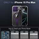 KPV for iPhone 15 Pro Max Case, Compatible with MagSafe, Camera Protection, Invisible Metal Stand, Clear Yellowing Resistant, with 2Pcs 9Htempered Glass Screen Protector(Purple)