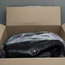 STOVER Garment Travel Duffle Bag, Large 2-in-1 Convertible Carry-on Luggage for Men & Women- Hanging Suits, Dresses & Clothes + Shoe Compartment- Weekender Tote Combo Duffel (Black Leatherette)