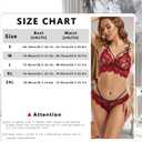 Women Sexy Lingerie Set Lace Floral Lingerie 2 Pieces Set Sexy Bra and Panty Set for Women (Green, XL)