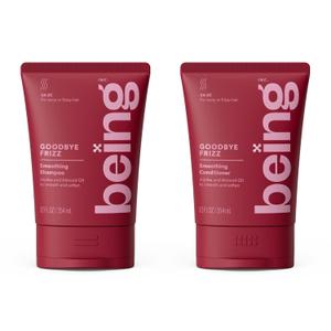 being GOODBYE FRIZZ Smoothing Shampoo and Conditioner Set 354mL with Jojoba and Almond Oil