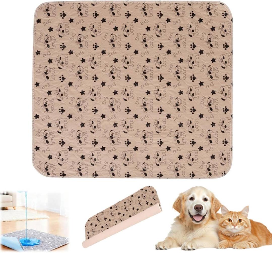 Puppy Pee Pads for Dogs,Washable Pee Pads for Dogs with Pheromones,Reusable Puppy Pads Washable for Dogs & Cats, Washable,Durable Leak-Proof & Anti-Slip Pet Training Pads for Home & Trave(M,Brown-1)