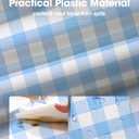 Pureegg Plastic Table Cloth Disposable 10 Pack, 54 x 108 Inch Table Cloths, Party, Picnic, Decorative Gingham Tablecloths, Rectangle, Blue and White Checkered Cover, Leakproof & Sturdy, Blue Plaid