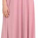 iconic luxe Women's Swing Midi Dress – 3/4 Sleeve Flowy A-Line Tunic – Soft, Stretchy, Comfortable, and Versatile (Large, Rose)