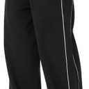 HeSaYep Women's Fleece Lined Wide Leg Sweatpants Winter Thermal Warm Baggy Straight Leg Sweat Pants with Pockets (Large, Black)