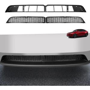 Grille Mesh Insert for Tesla Model Y Juniper 2025 2026, Matte Black Front Air Vent Cover, Insect Protection (Only for Premium)