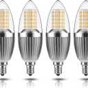 gezee LED Candelabra Bulb, Non-Dimmable, 100 Watt Equivalent, 12W LED Candle Bulbs, Warm White 3000K, 120V, 1200Lumens, E12 Base, Chandelier Bulbs, Torpedo Shape (4-Pack)