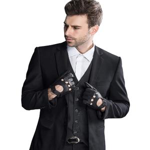 YISEVEN Men's Leather Driving Gloves (Black)