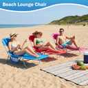 DUMOS Lounge Chair Outdoor, Beach Tanning Chair with Face Hole, Pink, 71.9×21.5×11.8 IN