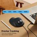 Wired Trackball Mouse for Large Hands, Ergonomic Design Reduces Wrist & Muscle Strain, Precision Tracking with Easy Index Finger Control, Compatible with PC, Laptop, Windows, Mac, Black