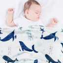 TILLYOU Baby Fleece Blanket 30x40 Inches Soft and Warm Baby Blankets for Boys and Girls Blanket for Toddler Infant Newborn, Whale