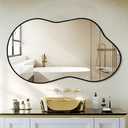 Irregular Wall Mirror 26"x40"Asymmetrical Mirror Wall Mirror for Wall Mirrors Decorative Wall-Mounted Mirrors Modern Unique Organic Mirror for Wall Decor Living Room Bathroom Bedroom Entryway Black