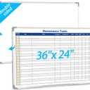Lincia Double Sided Magnetic Maintenance Task Whiteboard 36 x 24 Inch