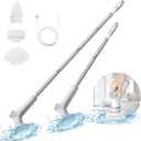 VEWIOR Electric Spin Scrubber, Cordless Cleaning Brush with 3 Adjustable Angle 2 Speeds 3 Replaceable Brush Heads, Electric Cleaning Brush for Floor Bathroom Tub Tile Kitchen Window (Gray)