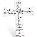 Christian Gifts for Daughter,Religious Gifts for Daughter, Scripture Gifts for Daughter, Cross Gifts for Daughter, Retro Stainless Steel Cross Sign With Inspirational Quotes,5.11 x3.74inch,HAA4