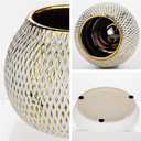Ceramic Plant Pots for Plants Indoor 6.1 Inch Round Gold and White Flower Pot Gilded Decorative Planter with Drainage Hole and Saucer Modern Ceramic Pot for Succulents Orchids Cactus Herbs Home Decor, Medium