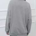 LilyCoco Women's Graphic Oversized Sweatshirt Long Sleeve Crewneck Pullover Top Light Gray Small (Gray, S)