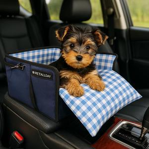 Center Console Dog Car Seat for Small Dogs Cats (Under 11 lbs) - Dog Booster Seat with Built-in Leash