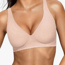 SPANX Womens Deep V Bras Wireless Comfortable Bra Supportive No Underwire Bras Tshirt Push Up Bralettes Plunge Seamless Bra XL