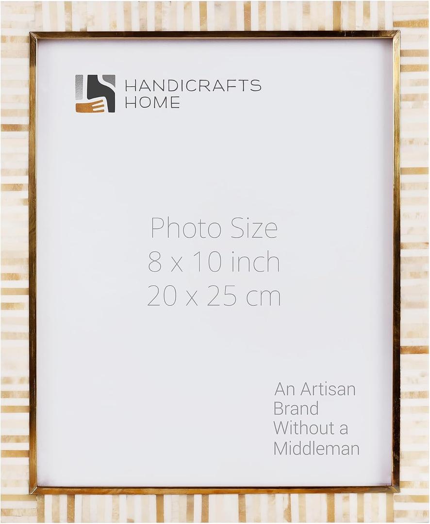 Handicrafts Home 8x10 Picture Frames - Vintage Style Wall Hanging & Desk Dcor, Farmhouse Photo Frames, Living Room, Office & Home Dcor, Small Picture Frame for Diploma & Wall Decor, Halo Keys