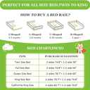 Yulongtengfei 3-Piece King Size Bed Rail for Toddlers - Adjustable Height Guard with Sturdy Installation, Kids Safety Bed Rail for King Size Bed