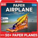 Doctor Jupiter Paper Airplane Book Kit, Crafts for Kids Ages 6+ | Birthday Gift Ideas for 6-7-8-9-10-11-12 Year Old Boys & Girls | Learning & Educational STEM Toy with 50 Paper Airplanes and Launcher
