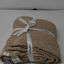 YnM Chunky Cotton Knit Throw Blanket, Cable Knit Throws for Bed Couch Sofa, Comfy & Relaxing, Decorative Piece for Farmhouse Modern Boho Rustic Scandinavian Chic Vibe, Beige 60x80 Inches (Full / Queen, Beige - Medium Weight)
