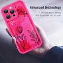 MOWIME Compatible with iPhone 13 Pro Case with Card Holder, Floral Flower Shockproof Soft TPU Protective Cover Women Girls, Anti Scratch Wallet Case for iPhone 13 Pro 6.1 Inch, Hot Pink