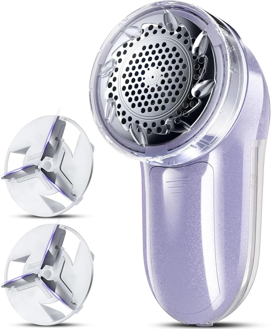 Bymore Fabric Shaver, Lint Remover, Lint Shaver Defuzzer Sweater Shaver for Clothes and Furniture with AC Adapter Pill Fuzz Remover-Purple (5.75*2.60*2.64in)