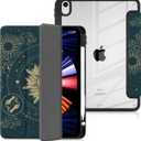 Batianda Case for 11-inch iPad Air 2025 M3 2024 M2 Chip/iPad Air 5th/4th 10.9 inch [Built-in Pencil Holder] Shockproof Cover with Clear Transparent Back Shell TPU Bumper Auto Sleep/Wake, Sun Goddess