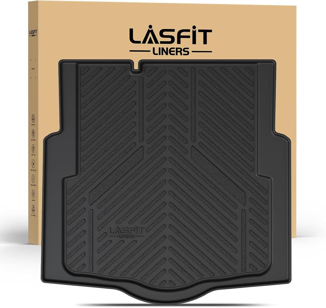 LASFIT Trunk Mat for Chevrolet Chevy Cruze 2016-2019 (Not for 2016 Cruze Limited), Only Fit Cargo with Spare Tire, All Weather TPE Custom Fit Cargo Mat Trunk Liner (Fit Sedan, Not for Hatchback)