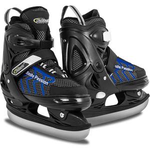 Nattork Adjustable Kids Ice Skate for Boys Girls Adult, Soft Padding and Reinforced Ankle Support Ice Hockey Skates for Beginners, Size: Large(5-8)