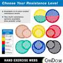 Cando-10-0876 Web Hand Therapy Device, Latex-Free, 14" Diameter, Set (Tan, Yellow, Red, Green, Blue, Black)