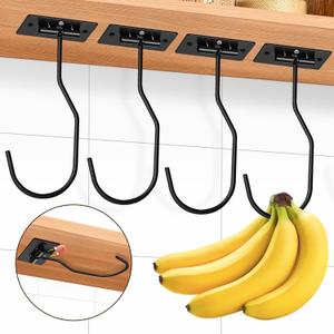 KIBBEH 4 Pack Banana Hanger Under Cabinet
