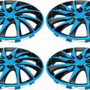 4Pcs Clip-On Universal Car Wheel Rim Hub Cover Wheel Hub Caps for Car Pickup Truck SUV Wheel Skins Decorative Plastic Blue Black R14 / 14 Inch