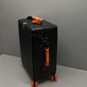 Aluminium Frame Carry on Luggage with Smooth Jelly Wheels, Hardside Zipperless Rolling Suitcase with TSA Lock (BlackOrange, 21-Inch)