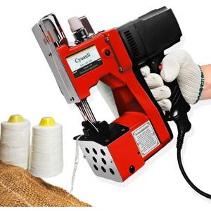 Bag Sewing Machine-Electric Portable Bag Sewing Machine 2s/bag,Bag Closer Automatic Woven Bag Sewer Packing Machine for Burlap PP Woven Kraft Paper Bag Feed Sacks Rice Bags Jute Bags-Red