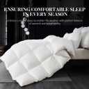 WhatsBedding White Queen Size Feather Down Fiber Comforter, Filled with Feather and Down Fiber, All Season Fluffy Ultra Soft 100% Cotton Duvet Insert, Luxury Hotel Bedding Style Comforter,90"x90"
