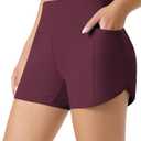Emlovm Swim Shorts Women Tankini Shorts Tummy Control Boy Short with Liner High Waisted Swimsuit Bottoms Beach Bathing Suits 2026 Wine XX-Large (XXL)