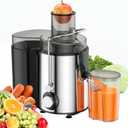 AORAN Powerful Centrifugal Juicer, Suitable For Vegetables And Fruits - Wide Feed Port For Easy Juice Extraction, Easy To Clean, Bpa-Free, Dishwasher Washable Silver