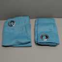 Blackout Small Curtains for Bedroom - Triple Weave Grommet Top Thermal Insulated Light Blocking Panels for Bathroom/Kitchen, Teal Blue, 39" x 30", Set of 2