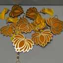 Smizzy Floral Wall Lotus Hangings Temple Pooja Room Decoration Items | Haldi Marriage |Flower Wedding Housewarming Party Indian Diwali Decor Gift Item(Pack of 7, 10 INCH, Mustard Yellow)