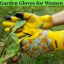 Thorn Proof&Puncture Resistant Gardening Gloves with Grip,Garden Glove for Women, Leather Yard Work Gifts (L)
